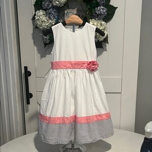 Gymboree White Dress with Pink Accent